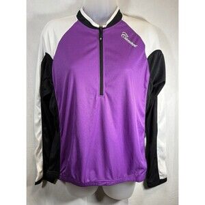 CANARI Cycling Jersey Womens XL Long Sleeve Racing Performance Purple White